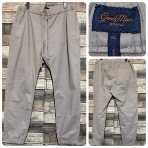 Goodman Brand Chino Joggers Men’s XL Gray Tapered Drawstring (Inseam 28.5)